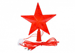 Верхушка на елку VEGAS Звезда красная 10 красных LED, 15х15см. 220В 3,0м (55097)