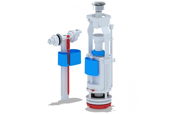 Арматура для сливных бачков унитазов 2-х Кноп. металл бок/подв. WC3050М ЭКОНОМ