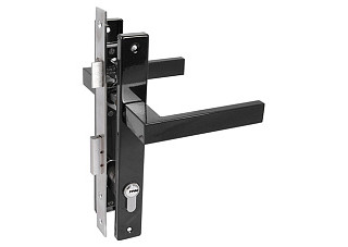 Замок врезной с/руч СТАНДАРТ 8520.01.9005 черный, ключ-ключ (20) (192)