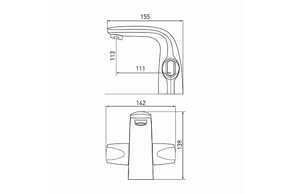 Смеситель для раковины MIXLINE ML39-04 Organic (Латунь,Длина излива11см,Кран-букса 1/2")