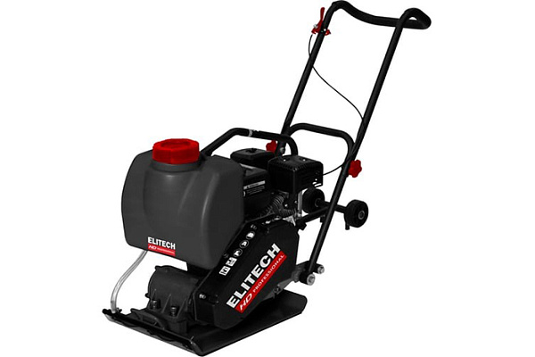 Плита вибротрамбовочная ELITECH HD VTP 120T (120кг, 6.5л/с, 632х500мм, вода, коврик, колеса)