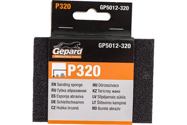 Губка абразивная 100х70х25мм Р320 GEPARD (GP5012-320)