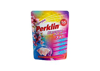Капсулы для стирки PERKLIN концентрат 3в1 с кондиционером сакура 55шт 609782