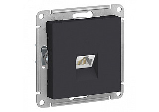 Розетка ATLASDESIGN компьютерная RJ45 механизм карбон (ATN001083) (825)