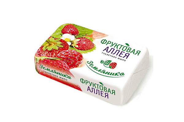 Мыло туалетное ФРУКТОВАЯ АЛЛЕЯ земляника 90г (1/104)