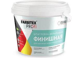 Шпатлевка FARBITEX ПРОФИ акриловая финишная для наружных и внутренних работ (3,0кг) 