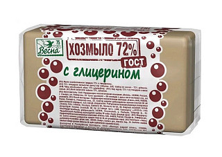 Мыло туалетное ВЕСНА Хозмыло 72% ГОСТ(с глицерином) в п/п 140гр (432)