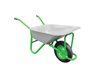 Тачка садово-строительная одноколесная SAKURA WB5009 серый/зеленый (120кг/65л) 