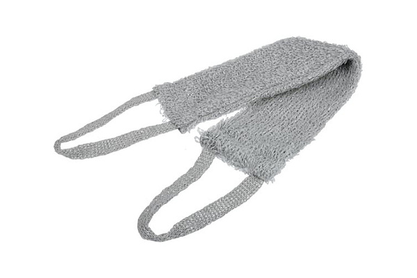 Мочалка из полипропилена лента "Макси" 50х10см(90х10см с ручками)medium серая для бани и сауны 40172