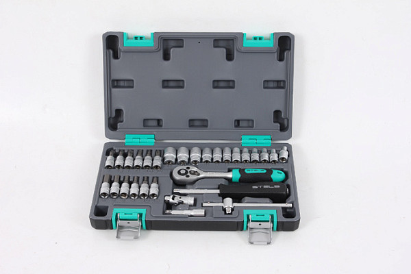 Набор STELS слесарно-монтажный,1/4, CrV, 29 предметов, пр-во Тайвань (14100)