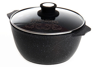 Кастрюля литой алюминий г.Кукмор Мечта Гранит black 3,0л (43802)