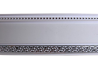 Бленда для карниза МИЛАН 7см белый с серебром Казань (1/30)