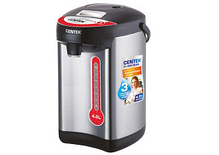 Термопот Centek CT-0081 Black (черн), 4л, 850Вт, 3 способа подачи воды, корпус из нержавеющей стали