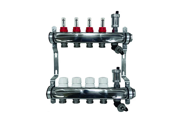 Коллектор AQUALINK 1", 8 выходов 3/4" с расходомерами, слив. кран,авт.возд-ком. (2706)