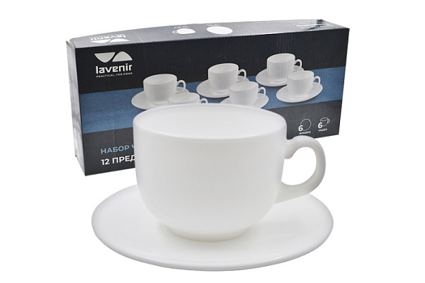 Чайный набор LAVENIR 12 предметов CB210-12 WHITE 99216