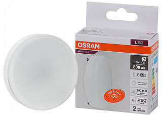 Лампа светодиодная OSRAM LED GX53 10Вт 4000К 800Лм таблетка 220 В (замена 75Вт) (2095)