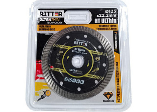 Диск алмазный Ritter HT ULThin 125х22,23 мм (1,0х1,4х10 мм) (для камня и керамогранита) (100/10/1)