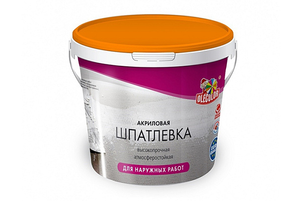 Шпатлевка OLECOLOR акриловая для наружных работ (1,6кг)