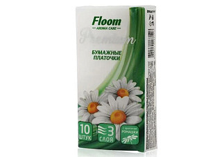 Платочки бумажные Floom 3-х слойные, ромашка (546)