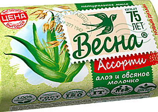 Мыло туалетное ВЕСНА Ассорти Алоэ и овсяное молочко 140гр /44 (503)