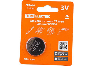 Элемент питания TDM CR2016 Lithium 3V BP-1 (1702-0097)
