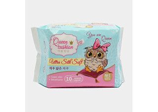 Прокладки Queen Cusion женские гигиенические Silk SoftNorm 10шт (554)