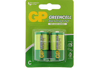 Батарейка GP GreenCell R14 C Shrink 2 Heavy Duty 1.5V (2/24/480) (096)