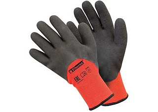 Перчатки акрил с полиэстером Fiberon "Двойное утепление", латексное покрытие, 10(XL) (348)