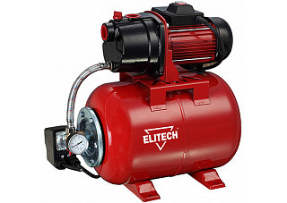 Насосная станция ELITECH САВ 1000-24Ч (Чугун,1000Вт,Расх-60л/мин,Напор-45м,Глуб-8м,Емкость-24л)