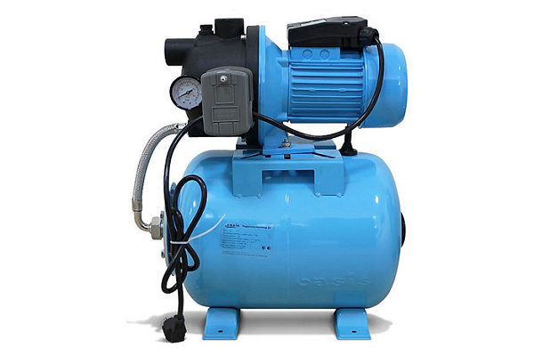 Насосная станция OASIS S 70/50P-24 (Пластик,1100Вт,Расход-60л/мин,Напор-50м,Глубина-8м,Емкость-24л)