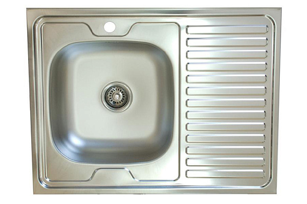 Мойка нерж 600х800х130мм т.0,4 (без сифона) левая Турция