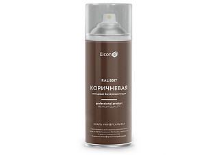 Эмаль акриловая универсальная Elcon RAL 8017 коричневая, глянцевая, аэрозольная (520мл)