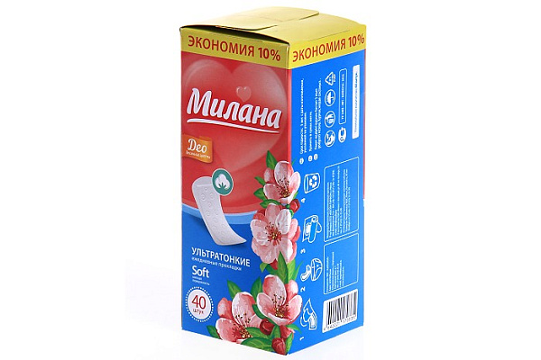 Прокладки ежедневные МИЛАНА ultra deo soft весенние цветы женские гигиенические 40шт (3103) (335)