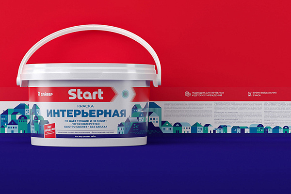 Краска ВД СТАРТ интерьерная белоснежная ( 7,0кг)