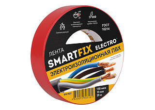 Изолента SmartFix ELECTRO 19ммх20м, 150 мкм Красная/60/6 (SFE192Y)