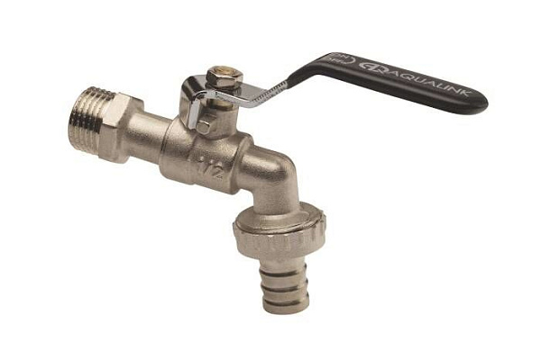 Кран шаровой водоразборный силуминовый ДУ20 (3/4) AQUALINK под шланг, рычаг ECO (03966) (120/10)