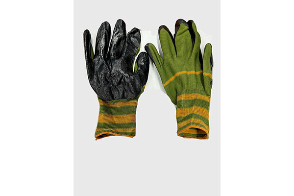 Перчатки нейлоновые ЛЮКС новинка ХАКИ ПОЛОСКА / 12