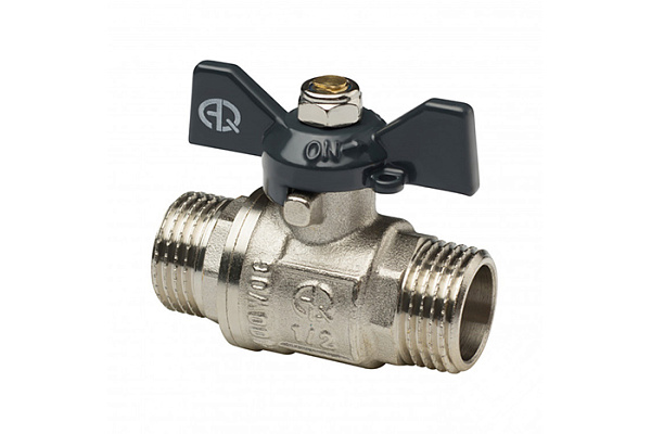 Кран шаровой латунный AQUALINK ДУ20 (3/4) Ш/Ш бабочка (02337) (100/10) 