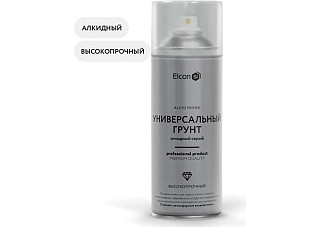 Грунт универсальный алкидный Elcon серый высокопрочный, аэрозольный (520 мл)