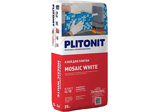 Клей PLITONIT MOSAIC WHITE (С1 ТЕ) для мозаики, керам. плитки, белый 25кг (H007356)