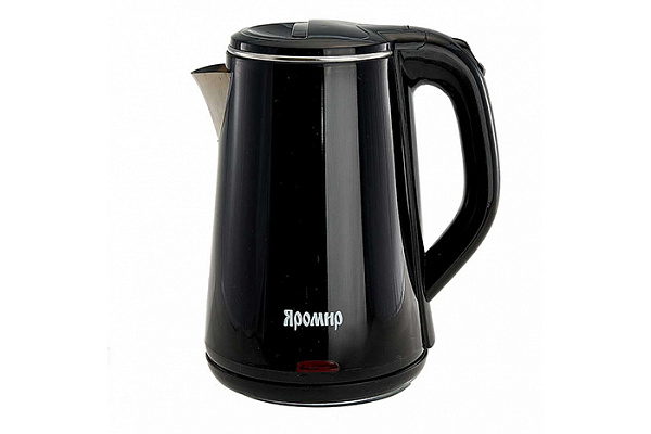 Чайник электрический ЯРОМИР ЯР-1059 пластик ДВОЙНАЯ СТЕНКА,  черный 1500 Вт, 1,8л (12)