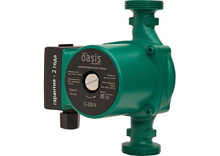 Насос циркуляционный OASIS HOME CD-25/8(100Вт,Расход-35л/мин,Высота подъема жидкости-8м,Монтаж-180мм