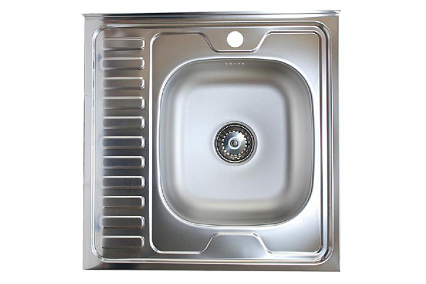 Мойка нерж 600х600х130мм т.0,4 (без сифона) правая Турция