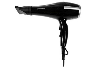 Фен SAKURA SA-4046BK 1600Вт, 3 темп.режима, 2 скор., холод.сушка