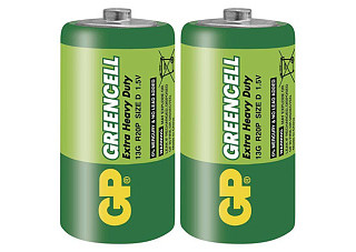 Батарейка GP GreenCell R20 D Shrink 2 Heavy Duty 1.5V (2/20/200) (072)