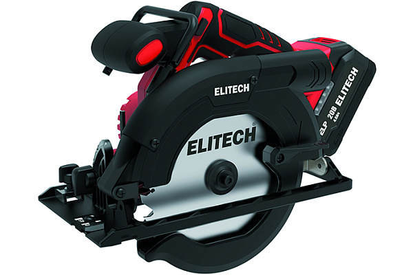 Пила дисковая аккум. ELITECH ПДА 2055БЛ (20В, 1х4Ач, ELP, ф165мм, рез 57мм, 4500об/м) (E2206.030.01)