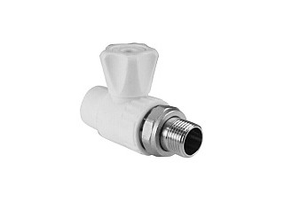 Кран шаровый для радиатора прямой 25х3/4 VPL разборный БЕЛЫЙ (100/10)