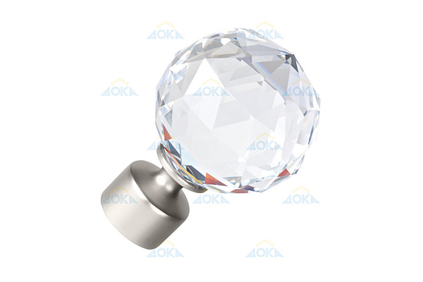 Наконечник металлический D25 Кристалл сатин уп 2 шт