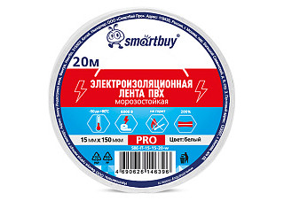 Изолента SMARTBUY Pro, 0.15х15мм, 20м Белая (SBE-IT-15-15-20-w)