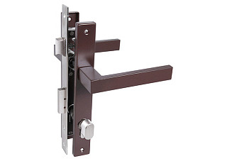 Замок врезной с/руч СТАНДАРТ 8520.02.8017 коричневый, ключ-вертушка (20) (253)